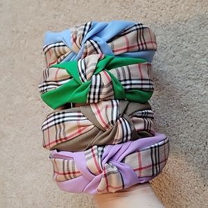 NWOT Designer inspired plaid headbands set